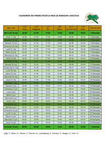 LeCoranpourtous - calendrier ramadan 1439 2018