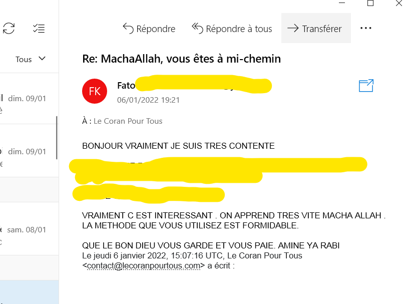témoignage email Fato
